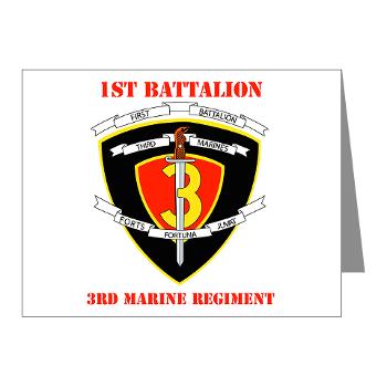 1B3M - M01 - 02 - 1st Battalion 3rd Marines with Text Note Cards (Pk of 20) - Click Image to Close