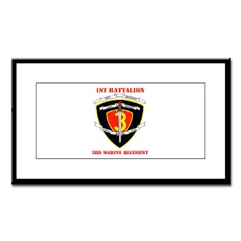 1B3M - M01 - 02 - 1st Battalion 3rd Marines with Text Small Framed Print