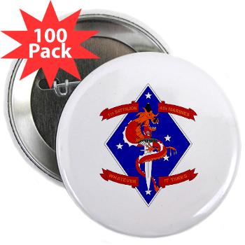 1B4M - M01 - 01 - 1st Battalion - 4th Marines 2.25" Button (100 pack) - Click Image to Close
