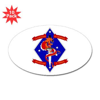 1B4M - M01 - 01 - 1st Battalion - 4th Marines Sticker (Oval 10 pk)