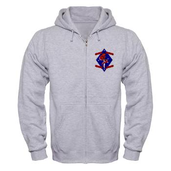 1B4M - A01 - 03 - 1st Battalion - 4th Marines Zip Hoodie - Click Image to Close