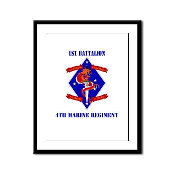 1B4M - M01 - 02 - 1st Battalion - 4th Marines with Text Framed Panel Print