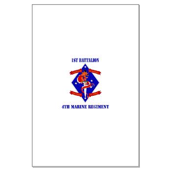 1B4M - M01 - 02 - 1st Battalion - 4th Marines with Text Large Poster