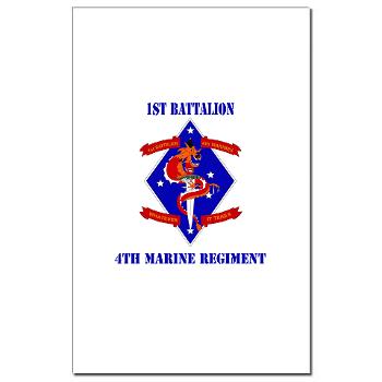 1B4M - M01 - 02 - 1st Battalion - 4th Marines with Text Mini Poster Print - Click Image to Close