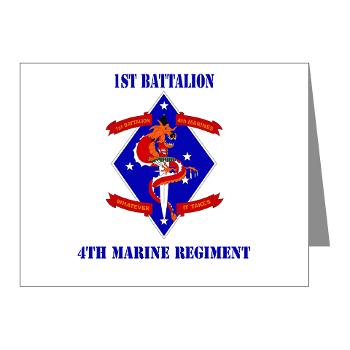 1B4M - M01 - 02 - 1st Battalion - 4th Marines with Text Note Cards (Pk of 20) - Click Image to Close