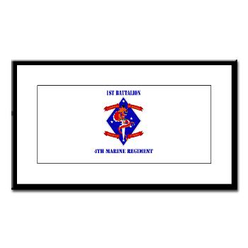 1B4M - M01 - 02 - 1st Battalion - 4th Marines with Text Small Framed Print - Click Image to Close