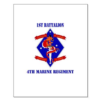 1B4M - M01 - 02 - 1st Battalion - 4th Marines with Text Small Poster