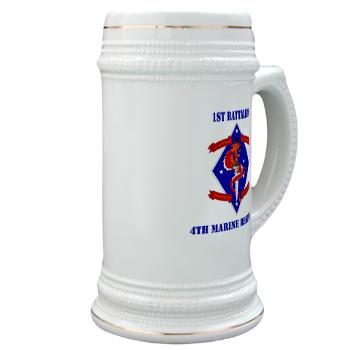 1B4M - M01 - 03 - 1st Battalion - 4th Marines with Text Stein