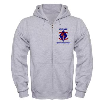 1B4M - A01 - 03 - 1st Battalion - 4th Marines with Text Zip Hoodie - Click Image to Close