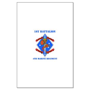 1B4M - M01 - 02 - 1st Battalion 4th Marines with Text - Large Poster