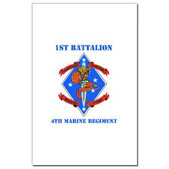1B4M - M01 - 02 - 1st Battalion 4th Marines with Text - Mini Poster Print - Click Image to Close