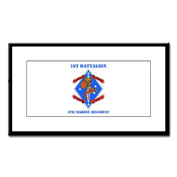 1B4M - M01 - 02 - 1st Battalion 4th Marines with Text - Small Framed Print - Click Image to Close