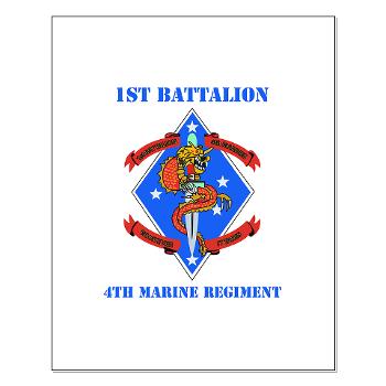 1B4M - M01 - 02 - 1st Battalion 4th Marines with Text - Small Poster - Click Image to Close