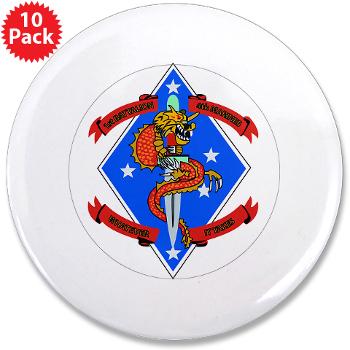 1B4M - M01 - 01 - 1st Battalion 4th Marines - 3.5" Button (10 pack) - Click Image to Close