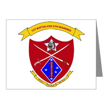 1B5M - M01 - 02 - 1st Battalion 5th Marines Note Cards (Pk of 20) - Click Image to Close