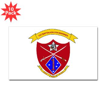 1B5M - M01 - 01 - 1st Battalion 5th Marines Sticker (Rectangle 10 pk) - Click Image to Close