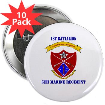 1B5M - M01 - 01 - 1st Battalion 5th Marines with Text 2.25" Button (10 pack)