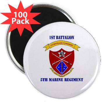 1B5M - M01 - 01 - 1st Battalion 5th Marines with Text 2.25" Magnet (100 pack)