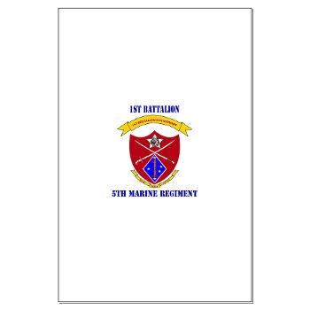 1B5M - M01 - 02 - 1st Battalion 5th Marines with Text Large Poster