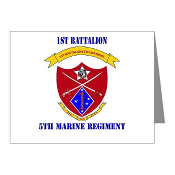 1B5M - M01 - 02 - 1st Battalion 5th Marines with Text Note Cards (Pk of 20) - Click Image to Close