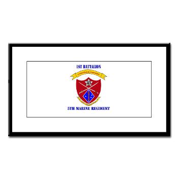 1B5M - M01 - 02 - 1st Battalion 5th Marines with Text Small Framed Print - Click Image to Close