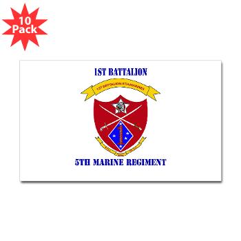 1B5M - M01 - 01 - 1st Battalion 5th Marines with Text Sticker (Rectangle 10 pk) - Click Image to Close