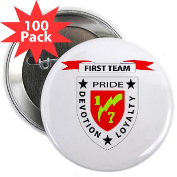 1B7M - M01 - 01 - 1st Battalion 7th Marines 2.25" Button (100 pack) - Click Image to Close