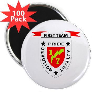 1B7M - M01 - 01 - 1st Battalion 7th Marines 2.25" Magnet (100 pack) - Click Image to Close