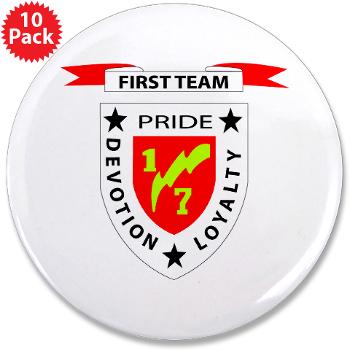 1B7M - M01 - 01 - 1st Battalion 7th Marines 3.5" Button (10 pack) - Click Image to Close