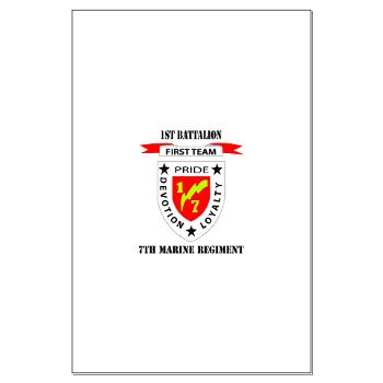 1B7M - M01 - 02 - 1st Battalion 7th Marines with Text Large Poster - Click Image to Close