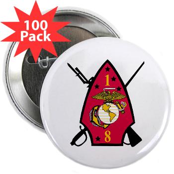 1B8M - M01 - 01 - 1st Battalion - 8th Marines 2.25" Button (100 pack)