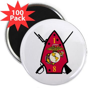 1B8M - M01 - 01 - 1st Battalion - 8th Marines 2.25" Magnet (100 pack)