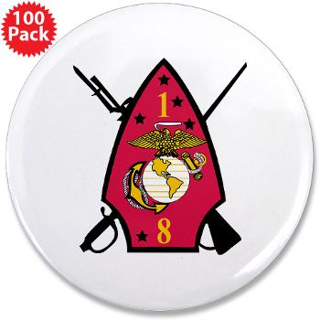 1B8M - M01 - 01 - 1st Battalion - 8th Marines 3.5" Button (100 pack) - Click Image to Close