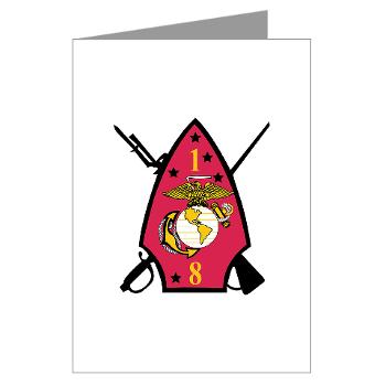 1B8M - M01 - 02 - 1st Battalion - 8th Marines Greeting Cards (Pk of 10) - Click Image to Close