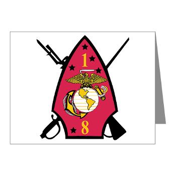 1B8M - M01 - 02 - 1st Battalion - 8th Marines Note Cards (Pk of 20) - Click Image to Close