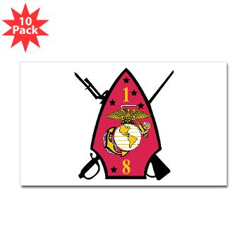 1B8M - M01 - 01 - 1st Battalion - 8th Marines Sticker (Rectangle 10 pk)