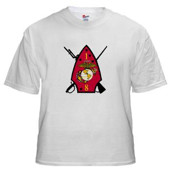 1B8M - A01 - 04 - 1st Battalion - 8th Marines White T-Shirt