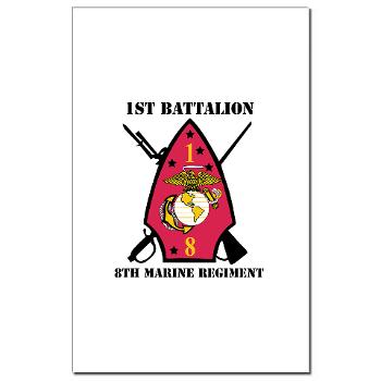 1B8M - M01 - 02 - 1st Battalion - 8th Marines with Text Mini Poster Print - Click Image to Close