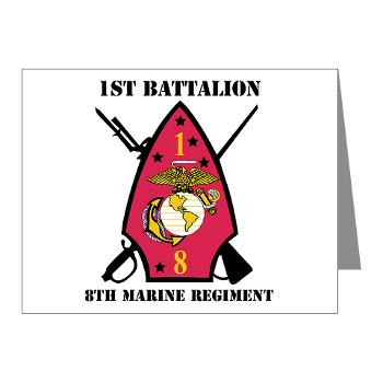 1B8M - M01 - 02 - 1st Battalion - 8th Marines with Text Note Cards (Pk of 20) - Click Image to Close