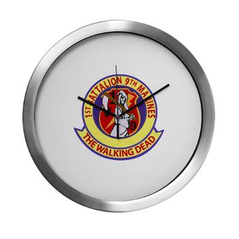 1B9M - M01 - 03 - 1st Battalion - 9th Marines - Modern Wall Clock - Click Image to Close