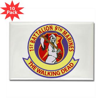 1B9M - M01 - 01 - 1st Battalion - 9th Marines - Rectangle Magnet (10 pack) - Click Image to Close
