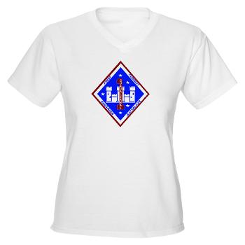 1CEB - A01 - 04 - 1st Combat Engineer Battalion - Women's V-Neck T-Shirt