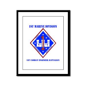 1CEB - M01 - 02 - 1st Combat Engineer Battalion with Text - Framed Panel Print