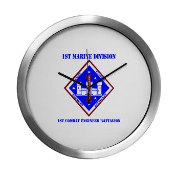 1CEB - M01 - 03 - 1st Combat Engineer Battalion with Text - Modern Wall Clock