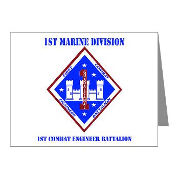 1CEB - M01 - 02 - 1st Combat Engineer Battalion with Text - Note Cards (Pk of 20)