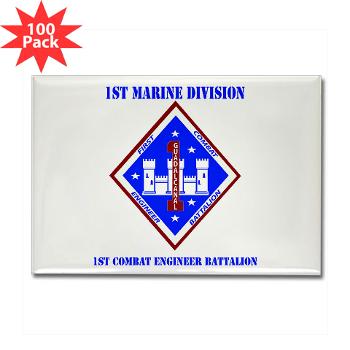 1CEB - M01 - 01 - 1st Combat Engineer Battalion with Text - Rectangle Magnet (100 pack) - Click Image to Close