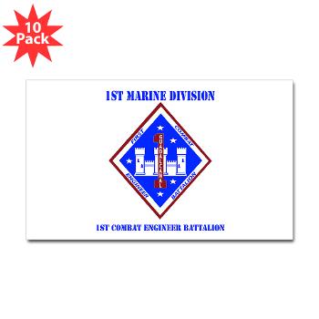1CEB - M01 - 01 - 1st Combat Engineer Battalion with Text - Sticker (Rectangle 10 pk) - Click Image to Close
