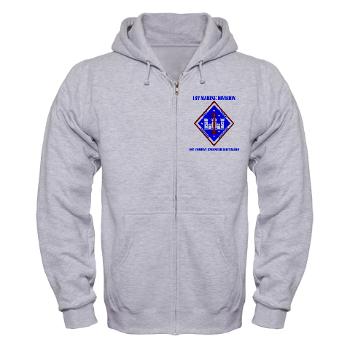 1CEB - A01 - 03 - 1st Combat Engineer Battalion with Text - Zip Hoodie - Click Image to Close