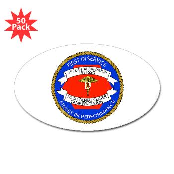1DB - M01 - 01 - 1st Dental Battalion Sticker (Oval 50 pk)