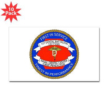 1DB - M01 - 01 - 1st Dental Battalion Sticker (Rectangle 10 pk)